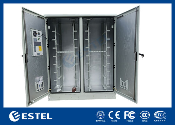 IP65 42U Υπαίθριο Ηλεκτρικό Ντουλάπι Διπλού Διαμερίσματος – RAL7035, 1.5mm Γαλβανισμένος Χάλυβας & Κατασκευή από ανοξείδωτο χάλυβα SUS316 για ενισχυμένη ανθεκτικότητα και προστασία