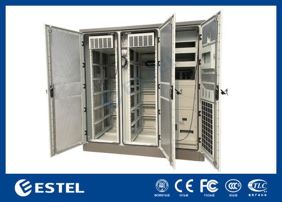 3 Bay Telecom Cabinet Διπλό στρώμα γαλβανισμένο χάλυβα κλιματιστικό σύστημα ψύξης