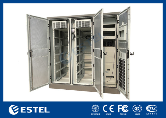 3 Bay Telecom Cabinet Διπλό στρώμα γαλβανισμένο χάλυβα με μονωτικό σύστημα ψύξης κλιματισμού