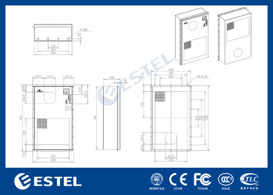Κλιματιστικό ντουλάπι AC110V 60Hz 600W Ενδυνάμωση ψύξης Ιδανικό για σκληρά περιβάλλοντα με τηλεπαρακολούθηση