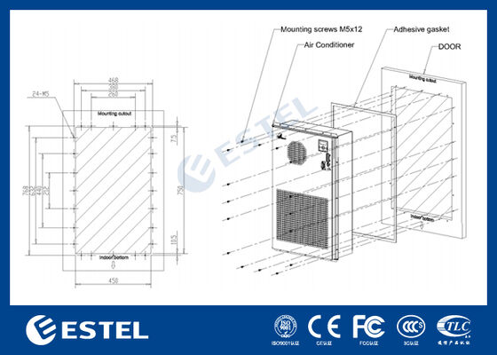 Κλιματιστικό ντουλάπι AC110V 60Hz 600W Ενδυνάμωση ψύξης Ιδανικό για σκληρά περιβάλλοντα με τηλεπαρακολούθηση
