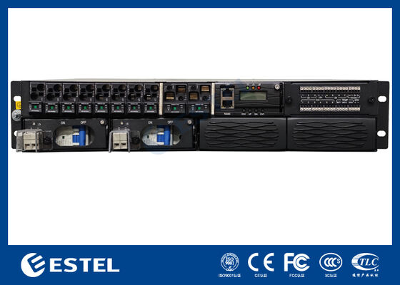 ET48100P5E22 Σύστημα διανομής συνεχούς ενέργειας για δίκτυα τηλεπικοινωνιών με 8 εξόδους τροφοδοσίας 2 εισόδους μπαταρίας και ολοκληρωμένη παρακολούθηση