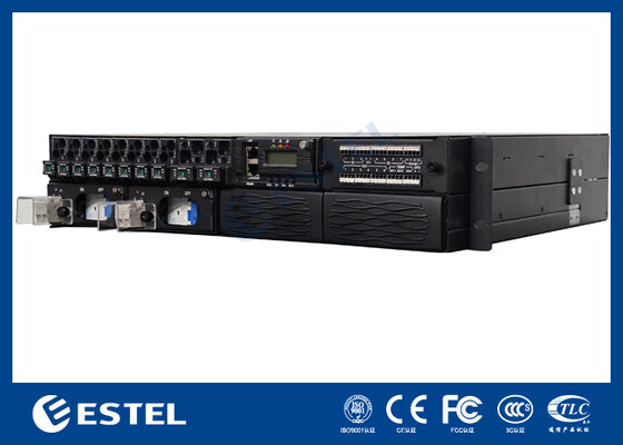 ET48100-P5E22 Rack Mounted DC Power Distribution System for Telecom Networks with 8 Feeder Outputs 2 Battery Inputs and Integrated Monitoring