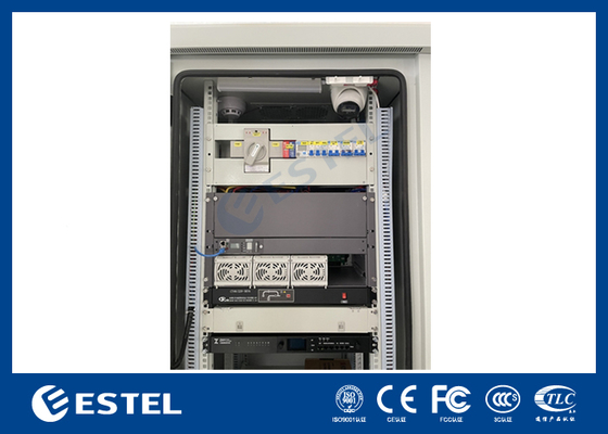 IP55 22U Εξωτερικό ντουλάπι μπαταρίας με ενσωματωμένο 9KW 48VDC σύστημα ηλεκτρικής ενέργειας για εφαρμογές τηλεπικοινωνιών