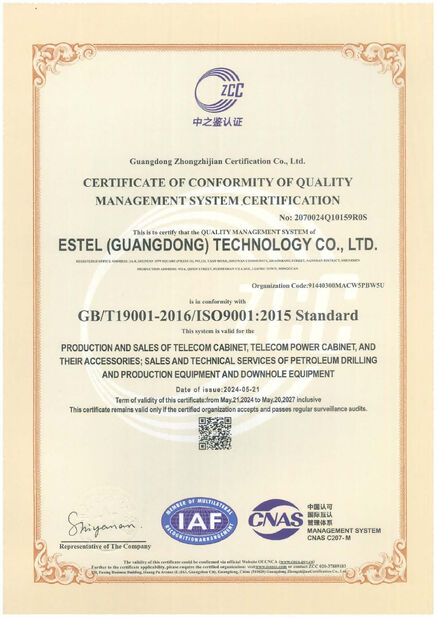 ΚΙΝΑ ESTEL (GUANGDONG) TECHNOLOGY CO., LTD. Πιστοποιήσεις